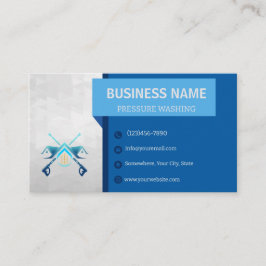 Blue Pressure Washing Business Cards Visitenkarte