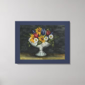 Blue Primitive Folklorekunst Leinwand Florenz (Vorderseite)