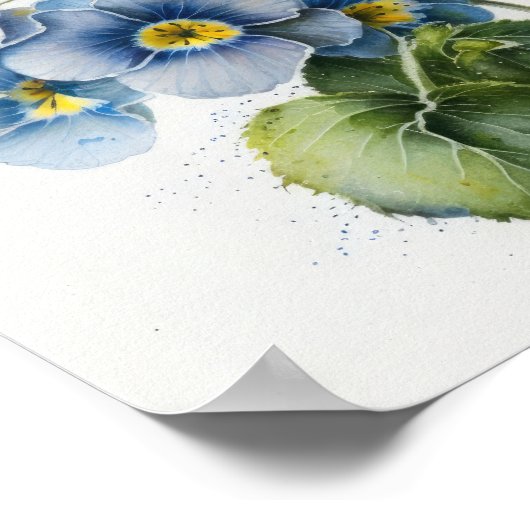 Blue Primrose Blume Art Print Poster (Ecke)