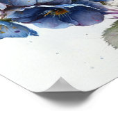 Blue Primrose Blume Art Print Poster (Ecke)