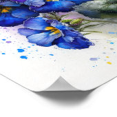 Blue Primrose Blume Art Print Poster (Ecke)