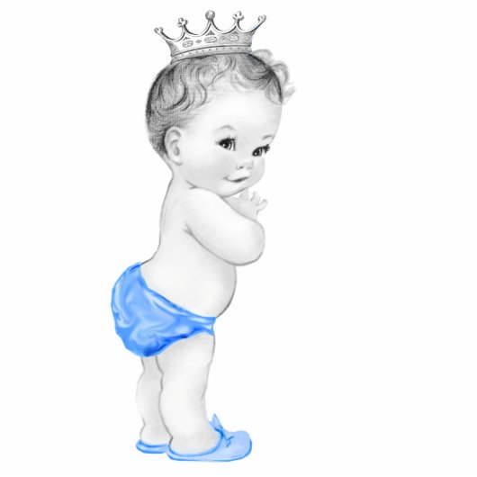Blue Prince Baby Boy Dusche Freistehende Fotoskulptur (Vorne)