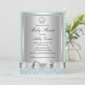 Blue Prince Baby Dusche Einladung (Stehend Vorderseite)