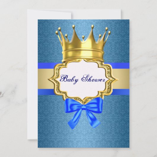 Blue Prince Baby Dusche Einladung (Vorderseite)