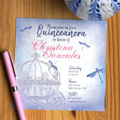 Blue Princess Carriage Quinceañera Einladung