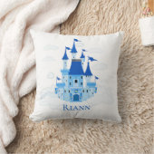 Blue Princess Castle Personalisiert Girly Kissen (Decke)
