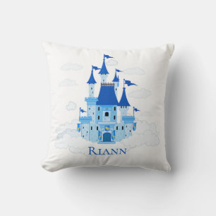 Blue Princess Castle Personalisiert Girly Kissen