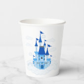 Blue Princess Castle Personalisiert Girly Pappbecher (Rückseite)
