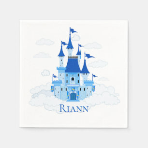 Blue Princess Castle Personalisiert Girly Serviette