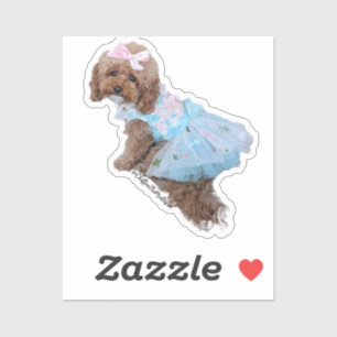 Blue Princess Chiffon : Niedlich Maltipoo Puppy Aufkleber