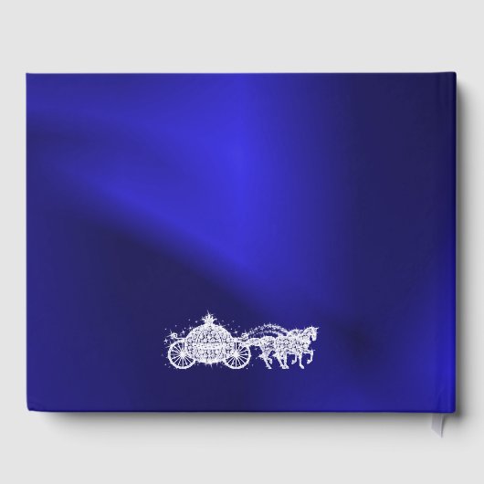 Blue Princess Coach & Horses Quinceañera Gästebuch (Rückseite)