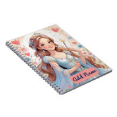 Blue Princess Notebook - Name Notizblock (Rechte Seite)