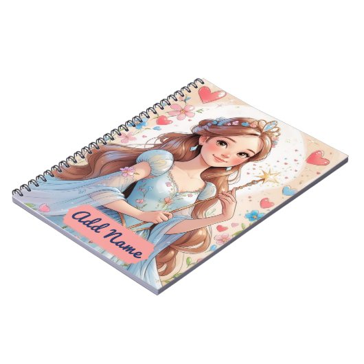 Blue Princess Notebook - Name Notizblock (Linke Seite)