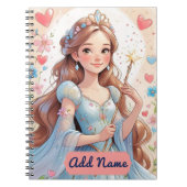 Blue Princess Notebook - Name Notizblock (Vorderseite)