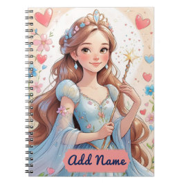 Blue Princess Notebook - Name Notizblock