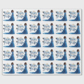 Blue Princess Purim Wrapping Paper Geschenkpapier (Flach)