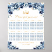 Blue Princess Quinceañera 10 Tische Sitzplan Poster (Vorne)
