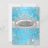 Blue Princess Winter Wonderland Sweet 16 Einladung (Vorderseite)