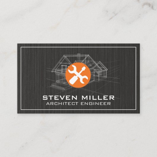 Blue PrinPrint | Architekt | Handwerkzeuge Visitenkarte (Vorderseite)