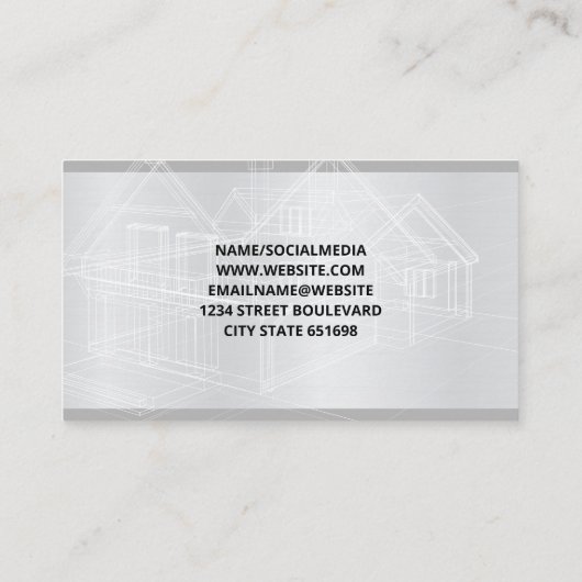 Blue Print Hardware Tools Visitenkarte (Rückseite)