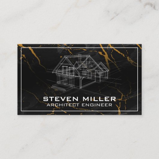 Blue Prints | Architekt | Bau | Marmor Visitenkarte (Vorderseite)