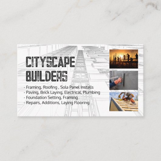 Blue Prints | Construction Contractors Visitenkarte (Vorderseite)