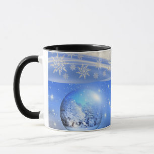 Blue Pristine Snowflakes Tasse für Vater