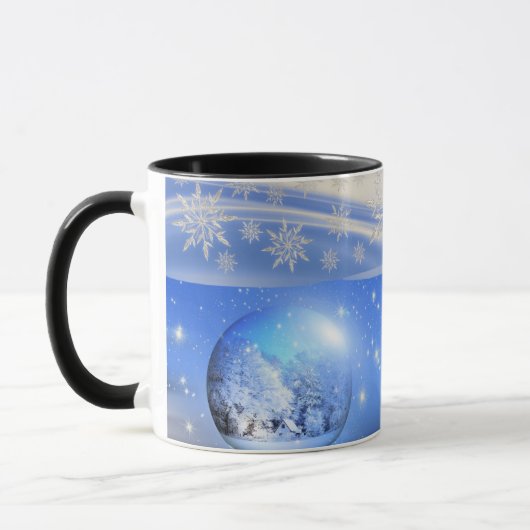 Blue Pristine Snowflakes Tasse für Vater (Links)