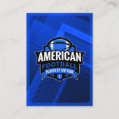Blue Pro American Football Player Trading Card Telefonnummerkarte (Rückseite)