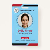 Blue Professional Company ID Card Badge Ausweis (Vorderseite)