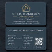 Blue Professional Contractor & Builder QR Code Visitenkarte