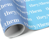 Blue Pronoun Sie/sie Geschenkpapier (Rolleneckpunkt)