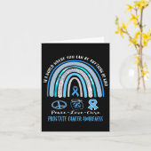 Blue Prostate Cancer Peace Liebe heilen T-Shirt in Karte (Gelbe Blume)