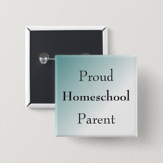 Blue Proud Homeschool Parent Button (Vorne & Hinten)