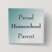 Blue Proud Homeschool Parent Button (Vorderseite)