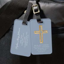 Blue Psalm 91:11 Gesegnetes religiöses Kreuz