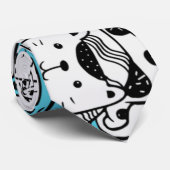 Blue Psychedelic Cat Kitten Illustration Abstrakt Krawatte (Gerollt)