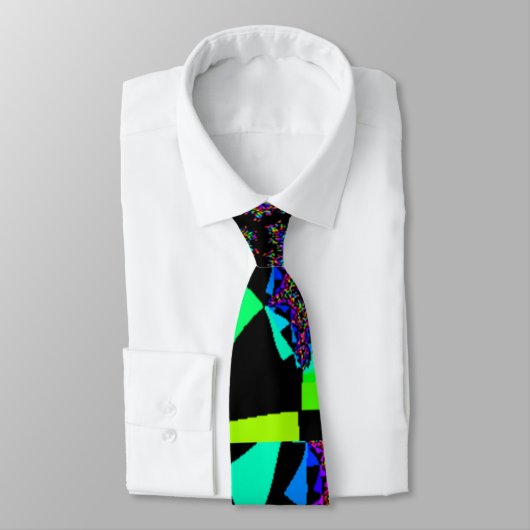 Blue Psychedelic Fraktal Quasar Krawatte (Gebunden)