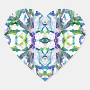 Blue Psychedelic Pattern Herz-Aufkleber
