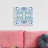 Blue Psychedelic Pattern Leinwanddruck (Insitu (Wohnzimmer))