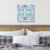Blue Psychedelic Pattern Leinwanddruck (Insitu (Schlafzimmer))