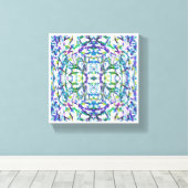 Blue Psychedelic Pattern Leinwanddruck (Insitu (Holzboden))