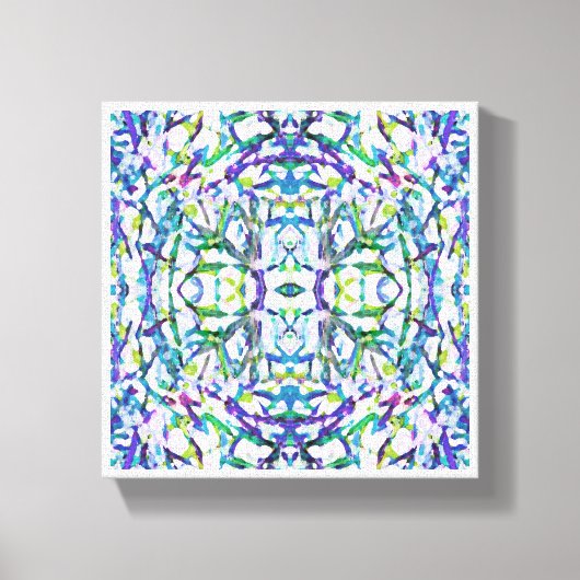 Blue Psychedelic Pattern Leinwanddruck (Vorderseite)
