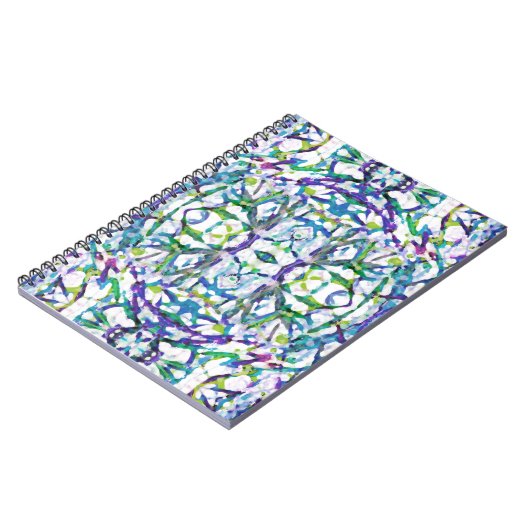 Blue Psychedelic Pattern Notizblock (Linke Seite)