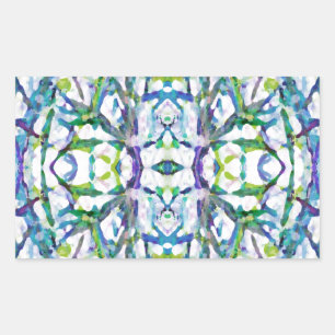 Blue Psychedelic Pattern Rechteckiger Aufkleber