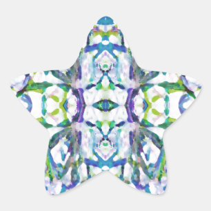 Blue Psychedelic Pattern Stern-Aufkleber