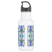 Blue Psychedelic Pattern Trinkflasche (Rückseite)