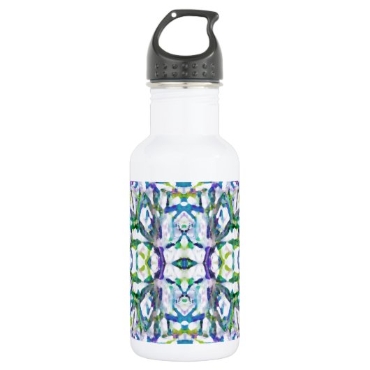 Blue Psychedelic Pattern Trinkflasche (Vorderseite)