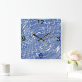 Blue Psychedelic Square Wand Clock Quadratische Wanduhr (Zuhause)