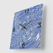 Blue Psychedelic Square Wand Clock Quadratische Wanduhr (Winkel)